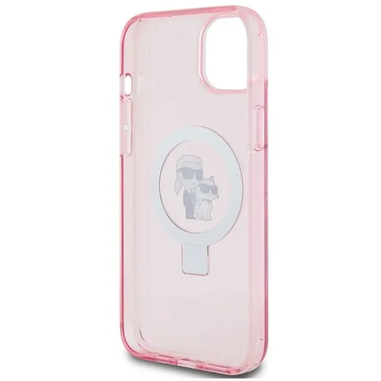 Husa pentru iPhone 15 / iPhone 14 / iPhone 13 - Karl Lagerfeld Hardcase Ring Stand MagSafe (KLHMP15SHMRSKCP) - Pink Karl&Choupette Husa pentru iPhone 15 / iPhone 14 / iPhone 13 - Karl Lagerfeld Hardcase Ring Stand MagSafe (KLHMP15SHMRSKCP) - Pink Karl&Choupette