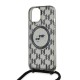 Husa pentru iPhone 15 / iPhone 14 / iPhone 13 - Karl Lagerfeld IML Crossbody MagSafe (KLHMP15SHCKCKLCK) - Monogram Karl&Choupette Head