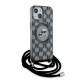 Husa pentru iPhone 15 / iPhone 14 / iPhone 13 - Karl Lagerfeld IML Crossbody MagSafe (KLHMP15SHCKCKLCK) - Monogram Karl&Choupette Head