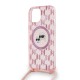 Husa pentru iPhone 15 / iPhone 14 / iPhone 13 - Karl Lagerfeld IML Crossbody MagSafe (KLHMP15SHCKCKLCP) - Pink Mono Karl&Choupette Head