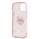 Husa pentru iPhone 15 / iPhone 14 / iPhone 13 - Karl Lagerfeld IML Luxury (KLHCP14SHKLPCHP) - Pink Choupette Head&Monogram