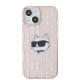 Husa pentru iPhone 15 / iPhone 14 / iPhone 13 - Karl Lagerfeld IML Luxury (KLHCP14SHKLPCHP) - Pink Choupette Head&Monogram