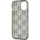 Husa pentru iPhone 15 / iPhone 14 / iPhone 13 - Karl Lagerfeld IML Luxury (KLHCP15SHKDPNSK) - Mono KL Pattern&Cord