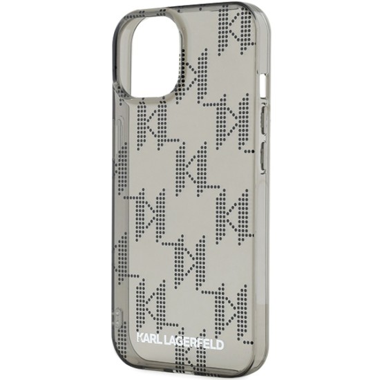 Husa pentru iPhone 15 / iPhone 14 / iPhone 13 - Karl Lagerfeld IML Luxury (KLHCP15SHKDPNSK) - Mono KL Pattern&Cord