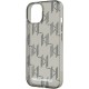 Husa pentru iPhone 15 / iPhone 14 / iPhone 13 - Karl Lagerfeld IML Luxury (KLHCP15SHKDPNSK) - Mono KL Pattern&Cord