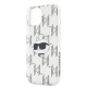 Husa pentru iPhone 15 / iPhone 14 / iPhone 13 - Karl Lagerfeld IML Luxury (KLHCP15SHKLPCHT) - Transparent Choupette Head&Monogram