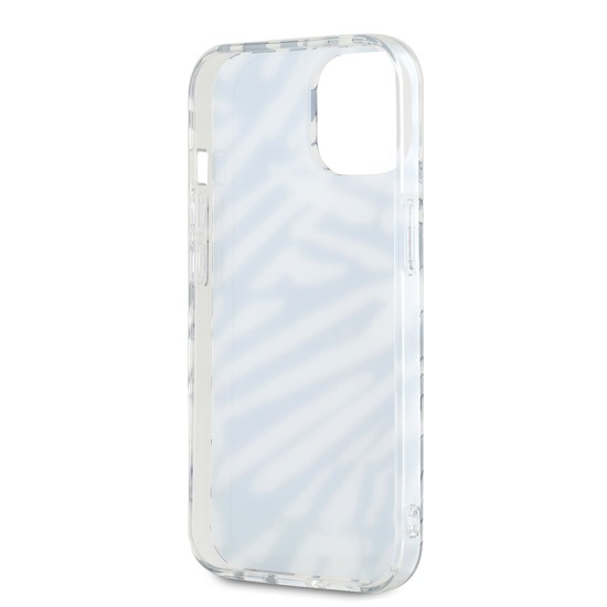 Husa pentru iPhone 15 / iPhone 14 / iPhone 13 - Karl Lagerfeld IML Luxury (KLHCP15SHZBPKCCK) - Zebra Pattern&Cord