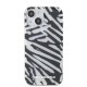 Husa pentru iPhone 15 / iPhone 14 / iPhone 13 - Karl Lagerfeld IML Luxury (KLHCP15SHZBPKCCK) - Zebra Pattern&Cord