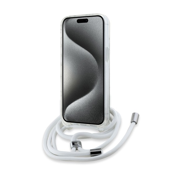 Husa pentru iPhone 15 / iPhone 14 / iPhone 13 - Karl Lagerfeld IML MagSafe (KLHMP14SHCCHNT) - Transparent Choupette Head&Cord