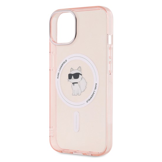 Husa pentru iPhone 15 / iPhone 14 / iPhone 13 - Karl Lagerfeld IML MagSafe (KLHMP14SHFCCNOP) - Pink Choupette