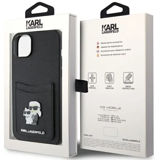 Husa pentru iPhone 15 / iPhone 14 / iPhone 13 - Karl Lagerfeld Saffiano Cardslot (KLHCP15SSAPKCNPK) - Karl&Choupette Husa pentru iPhone 15 / iPhone 14 / iPhone 13 - Karl Lagerfeld Saffiano Cardslot (KLHCP15SSAPKCNPK) - Karl&Choupette