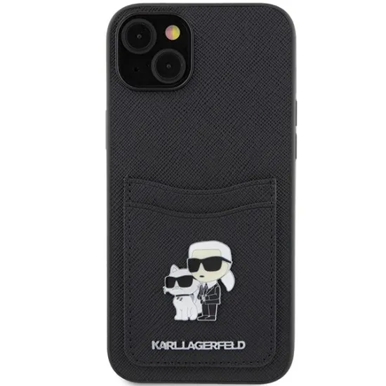 Husa pentru iPhone 15 / iPhone 14 / iPhone 13 - Karl Lagerfeld Saffiano Cardslot (KLHCP15SSAPKCNPK) - Karl&Choupette Husa pentru iPhone 15 / iPhone 14 / iPhone 13 - Karl Lagerfeld Saffiano Cardslot (KLHCP15SSAPKCNPK) - Karl&Choupette