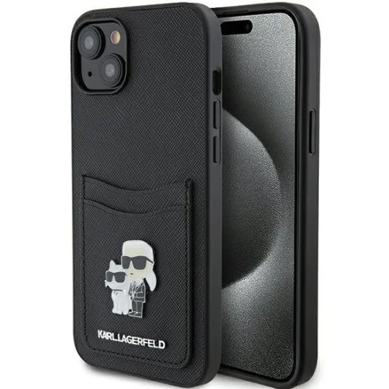Husa pentru iPhone 15 / iPhone 14 / iPhone 13 - Karl Lagerfeld Saffiano Cardslot (KLHCP15SSAPKCNPK) - Karl&Choupette Husa pentru iPhone 15 / iPhone 14 / iPhone 13 - Karl Lagerfeld Saffiano Cardslot (KLHCP15SSAPKCNPK) - Karl&Choupette