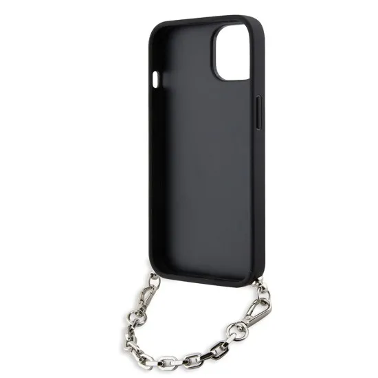 Husa pentru iPhone 15 / iPhone 14 / iPhone 13 - Karl Lagerfeld Saffiano Monogram Chain (KLHCP14SSACKLHPK) - Black Husa pentru iPhone 15 / iPhone 14 / iPhone 13 - Karl Lagerfeld Saffiano Monogram Chain (KLHCP14SSACKLHPK) - Black
