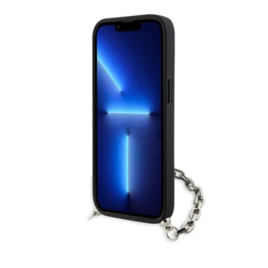 Husa pentru iPhone 15 / iPhone 14 / iPhone 13 - Karl Lagerfeld Saffiano Monogram Chain (KLHCP14SSACKLHPK) - Black Husa pentru iPhone 15 / iPhone 14 / iPhone 13 - Karl Lagerfeld Saffiano Monogram Chain (KLHCP14SSACKLHPK) - Black