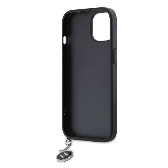 Husa pentru iPhone 15 / iPhone 14 / iPhone 13 - Karl Lagerfeld Saffiano Rhinestones&Charm (KLHCP15SPSAKDGCK) - Black Husa pentru iPhone 15 / iPhone 14 / iPhone 13 - Karl Lagerfeld Saffiano Rhinestones&Charm (KLHCP15SPSAKDGCK) - Black