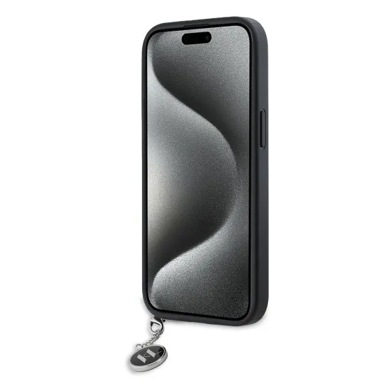 Husa pentru iPhone 15 / iPhone 14 / iPhone 13 - Karl Lagerfeld Saffiano Rhinestones&Charm (KLHCP15SPSAKDGCK) - Black Husa pentru iPhone 15 / iPhone 14 / iPhone 13 - Karl Lagerfeld Saffiano Rhinestones&Charm (KLHCP15SPSAKDGCK) - Black