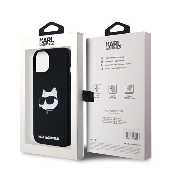 Husa pentru iPhone 15 / iPhone 14 / iPhone 13 - Karl Lagerfeld Silicone MagSafe (KLHMP15SSCHPPLK) - Choupette Head Husa pentru iPhone 15 / iPhone 14 / iPhone 13 - Karl Lagerfeld Silicone MagSafe (KLHMP15SSCHPPLK) - Choupette Head