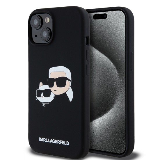 Husa pentru iPhone 15 / iPhone 14 / iPhone 13 - Karl Lagerfeld Silicone MagSafe (KLHMP15SSKCHPPLK) - Karl&Choupette
