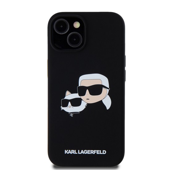 Husa pentru iPhone 15 / iPhone 14 / iPhone 13 - Karl Lagerfeld Silicone MagSafe (KLHMP15SSKCHPPLK) - Karl&Choupette