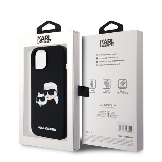 Husa pentru iPhone 15 / iPhone 14 / iPhone 13 - Karl Lagerfeld Silicone MagSafe (KLHMP15SSKCHPPLK) - Karl&Choupette