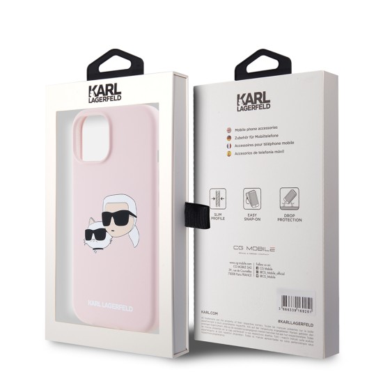 Husa pentru iPhone 15 / iPhone 14 / iPhone 13 - Karl Lagerfeld Silicone MagSafe (KLHMP15SSKCHPPLP) - Pink Karl&Choupette Husa pentru iPhone 15 / iPhone 14 / iPhone 13 - Karl Lagerfeld Silicone MagSafe (KLHMP15SSKCHPPLP) - Pink Karl&Choupette
