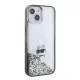 Husa pentru iPhone 15 - Karl Lagerfeld Hardcase Liquid Glitter (KLHCP15SLKCNSK) - Transparent Choupette