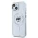 Husa pentru iPhone 15 - Karl Lagerfeld IML MagSafe (KLHMP15SHLSCHH) - White Metal Choupette`s Head