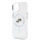 Husa pentru iPhone 15 - Karl Lagerfeld IML MagSafe (KLHMP15SHLSKCH) - Metal Karl&Choupette Heads