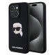 Husa pentru iPhone 15 - Karl Lagerfeld Silicone MagSafe (KLHMP15SSKHPPLK) - Karl`s Head