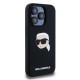 Husa pentru iPhone 15 - Karl Lagerfeld Silicone MagSafe (KLHMP15SSKHPPLK) - Karl`s Head