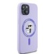 Husa pentru iPhone 15 - Karl Lagerfeld Silicone Ring MagSafe (KLHMP15SSCMKCRHU) - Purple Karl&Choupette Heads