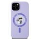 Husa pentru iPhone 15 - Karl Lagerfeld Silicone Ring MagSafe (KLHMP15SSCMKCRHU) - Purple Karl&Choupette Heads