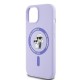 Husa pentru iPhone 15 - Karl Lagerfeld Silicone Ring MagSafe (KLHMP15SSCMKCRHU) - Purple Karl&Choupette Heads