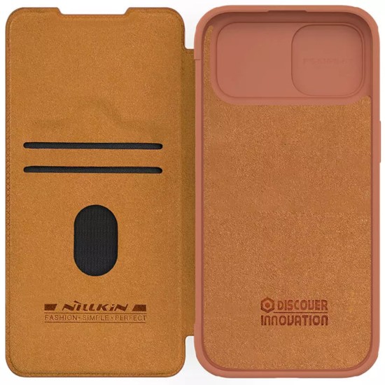 Husa pentru iPhone 15 - Nillkin QIN Leather Case - Brown