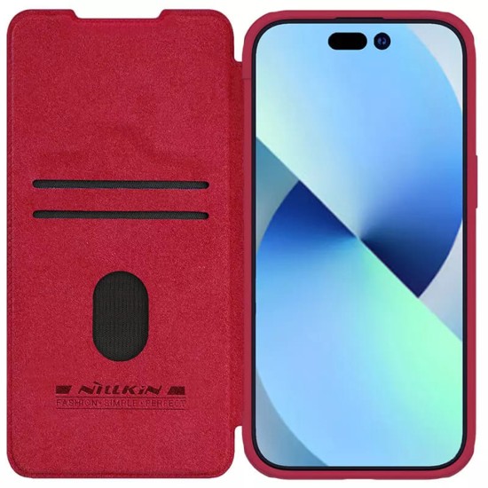 Husa pentru iPhone 15 - Nillkin QIN Leather Case - Red