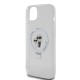 Husa pentru iPhone 15 Plus / 14 Plus - Karl Lagerfeld Hardcase Ring Stand MagSafe (KLHMP15MHMRSKCH) - White Karl&Choupette