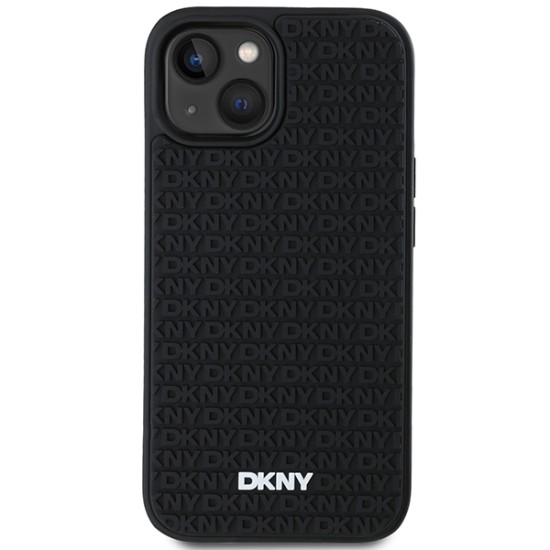 Husa pentru iPhone 15 Plus - DKNY Hardcase 3D Rubber Repeat Pattern (DKHCP15M3DRPWK) - Black