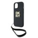 Husa pentru iPhone 15 Plus - DKNY Hardcase Wrist Strap Stock Logo (DKHCP15MPBSWSK) - Black