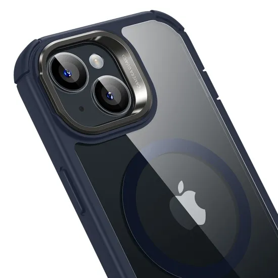 Husa pentru iPhone 15 Plus + Folie - ESR Armor Tough Kickstand HaloLock - Clear Dark Blue Husa pentru iPhone 15 Plus + Folie - ESR Armor Tough Kickstand HaloLock - Clear Dark Blue