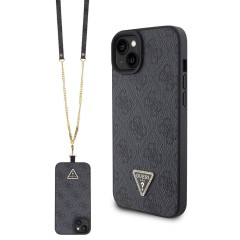 Husa pentru iPhone 15 Plus / iPhone 14 Plus - Guess Crossbody 4G Metal Logo (GUHCP15MP4TDSCPK) - Black Husa pentru iPhone 15 Plus / iPhone 14 Plus - Guess Crossbody 4G Metal Logo (GUHCP15MP4TDSCPK) - Black