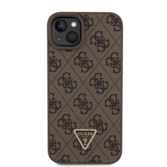 Husa pentru iPhone 15 Plus / iPhone 14 Plus - Guess Crossbody 4G Metal Logo (GUHCP15MP4TDSCPW) - Brown