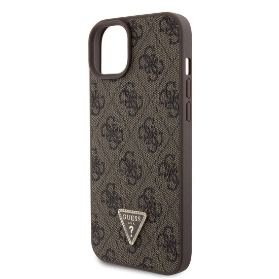 Husa pentru iPhone 15 Plus / iPhone 14 Plus - Guess Crossbody 4G Metal Logo (GUHCP15MP4TDSCPW) - Brown