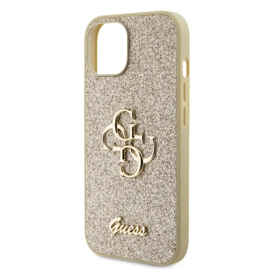 Husa pentru iPhone 15 Plus / iPhone 14 Plus - Guess Glitter Script Big 4G (GUHCP15MHG4SGD) - Gold Husa pentru iPhone 15 Plus / iPhone 14 Plus - Guess Glitter Script Big 4G (GUHCP15MHG4SGD) - Gold