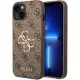 Husa pentru iPhone 15 Plus / iPhone 14 Plus - Guess Hardcase 4G Big Metal Logo (GUHCP15M4GMGBR) - Brown