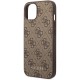 Husa pentru iPhone 15 Plus / iPhone 14 Plus - Guess Hardcase 4G Metal Gold Logo (GUHCP15MG4GFBR) - Brown