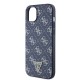 Husa pentru iPhone 15 Plus / iPhone 14 Plus - Guess Hardcase 4G Triangle Metal Logo (GUHCP15MPG4GPB) - Blue