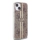 Husa pentru iPhone 15 Plus / iPhone 14 Plus - Guess Hardcase IML 4G Gold Stripe (GUHCP15MH4PSEGW) - Brown