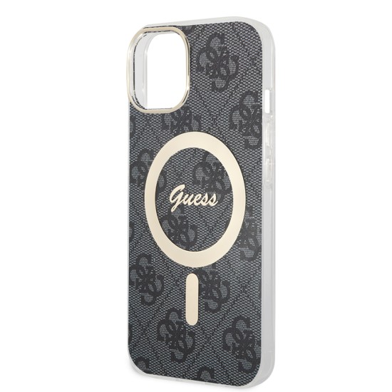 Husa pentru iPhone 15 Plus / iPhone 14 Plus - Guess IML 4G MagSafe (GUHMP15MH4STK) - Black