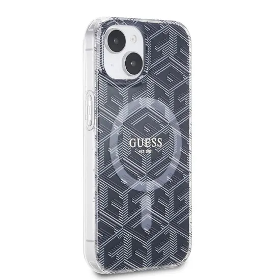Husa pentru iPhone 15 Plus / iPhone 14 Plus - Guess IML GCube MagSafe (GUHMP15MHGCUSTGK) - Black Husa pentru iPhone 15 Plus / iPhone 14 Plus - Guess IML GCube MagSafe (GUHMP15MHGCUSTGK) - Black